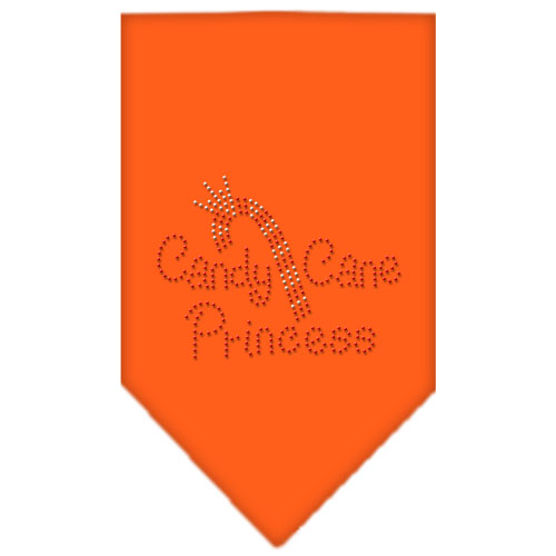 Candy Cane Princess Rhinestone Bandana Orange Large
